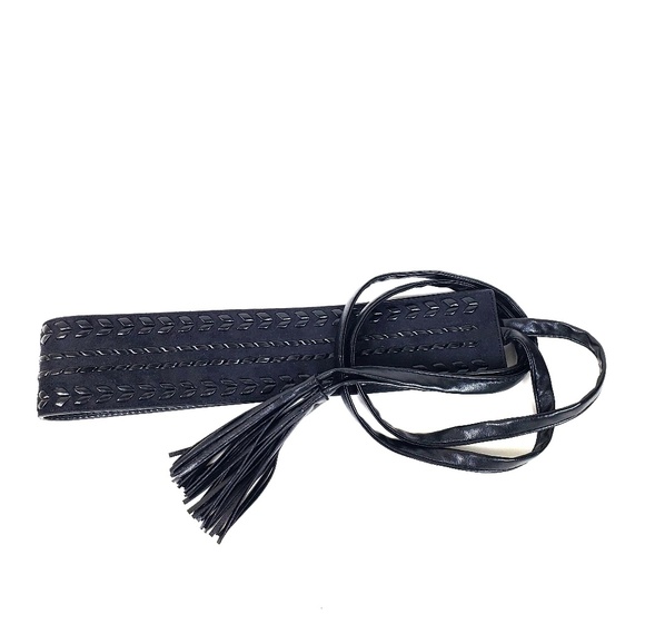 NWOT Express Black Tie Waist Belt, One Size - Picture 1 of 5